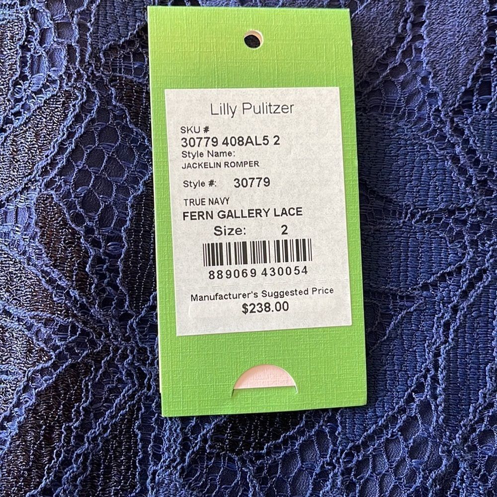 Lilly Pulitzer Jackelin Romper Navy Lace size 2 - Picture 8 of 10